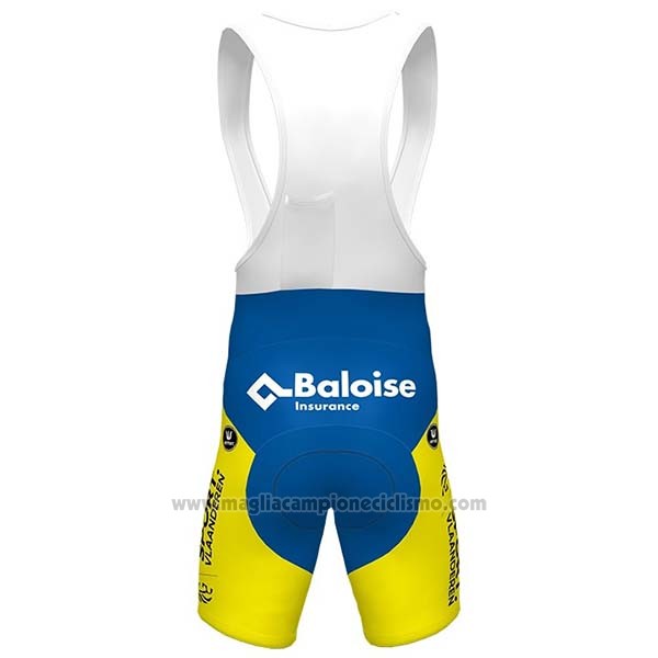2020 Abbigliamento Ciclismo Sport Vlaanderen-Baloise Bianco Giallo Blu Manica Corta e Salopette